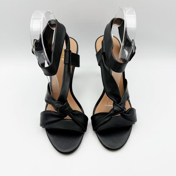 Joie Womens Celyn Heels US 7.5 M Black Leather Knot Ankle Strap NIB - Picture 10 of 12